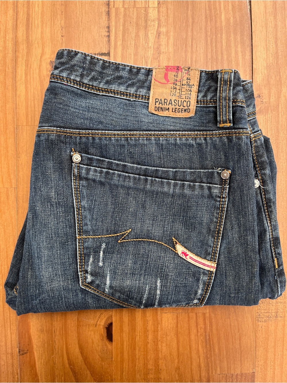 Y2K Parasuco Denim Legend Men's Indigo Straight Cut Jeans (Hemmed)